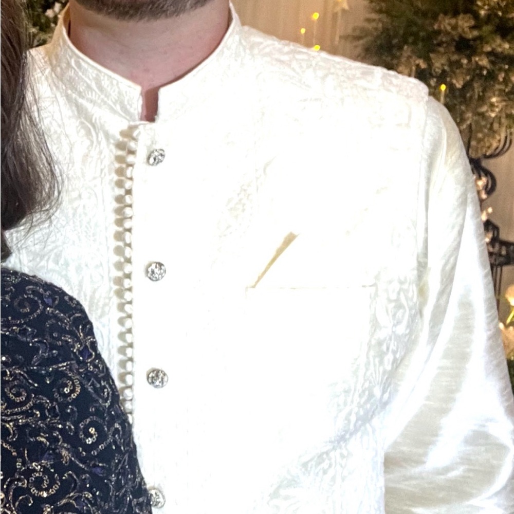 Elegant Cream Sherwani set. 3 pieces